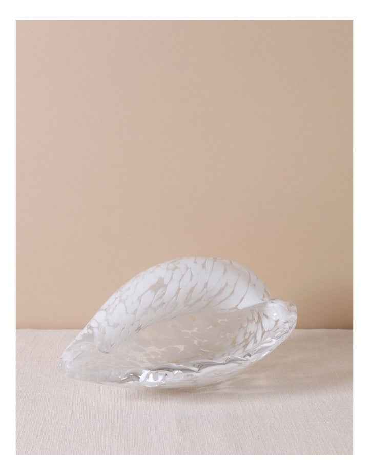 Trinidad Glass Conch Shell Sculpture 13cm in White
