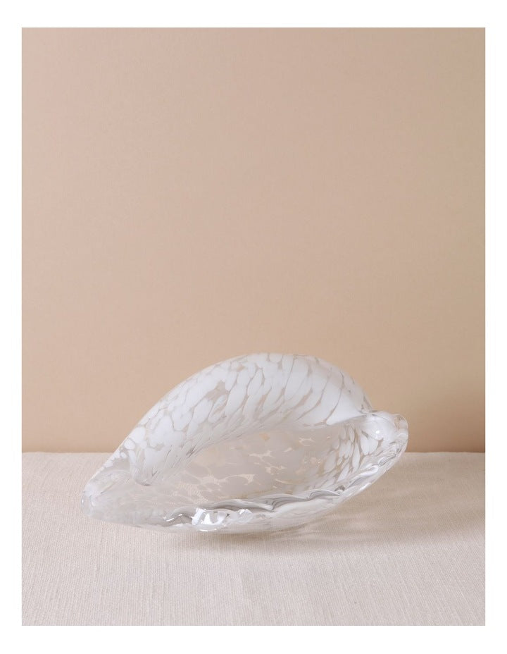 Trinidad Glass Conch Shell Sculpture 13cm in White
