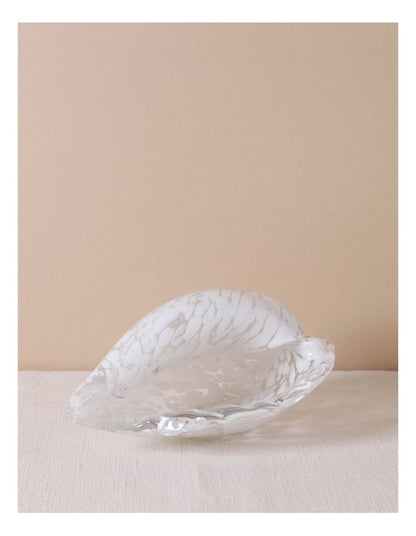 Trinidad Glass Conch Shell Sculpture 13cm in White