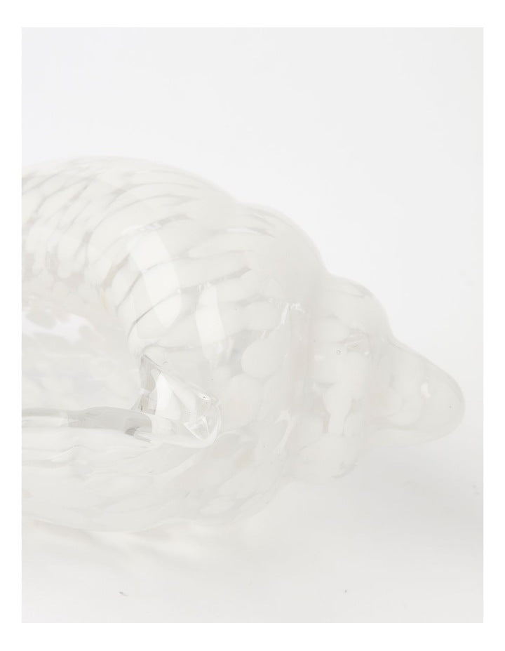 Trinidad Glass Conch Shell Sculpture 13cm in White