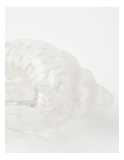 Trinidad Glass Conch Shell Sculpture 13cm in White