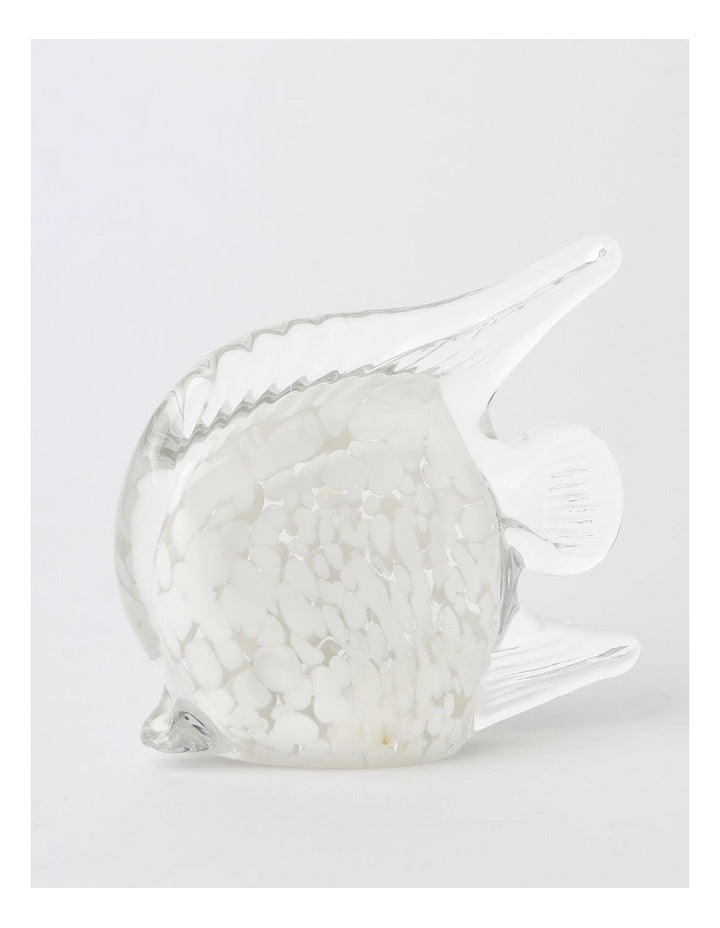 Pyremont Glass Fish Sculpture 14cm in White