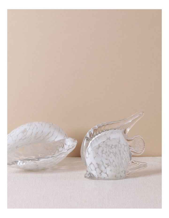 Pyremont Glass Fish Sculpture 14cm in White