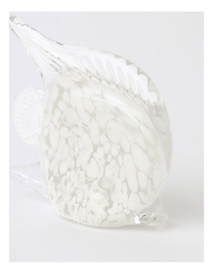 Pyremont Glass Fish Sculpture 14cm in White