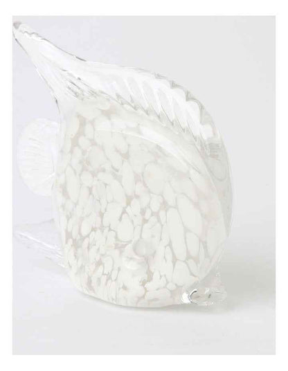 Pyremont Glass Fish Sculpture 14cm in White