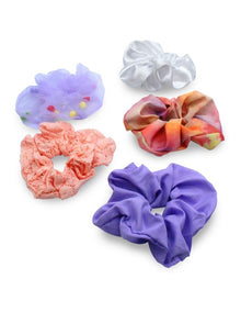 Textured Scrunchie 5 Pack in Multi
