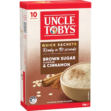 Uncle Tobys Oats Sachets Brown Sugar & Cinnamon 10 pack 350g