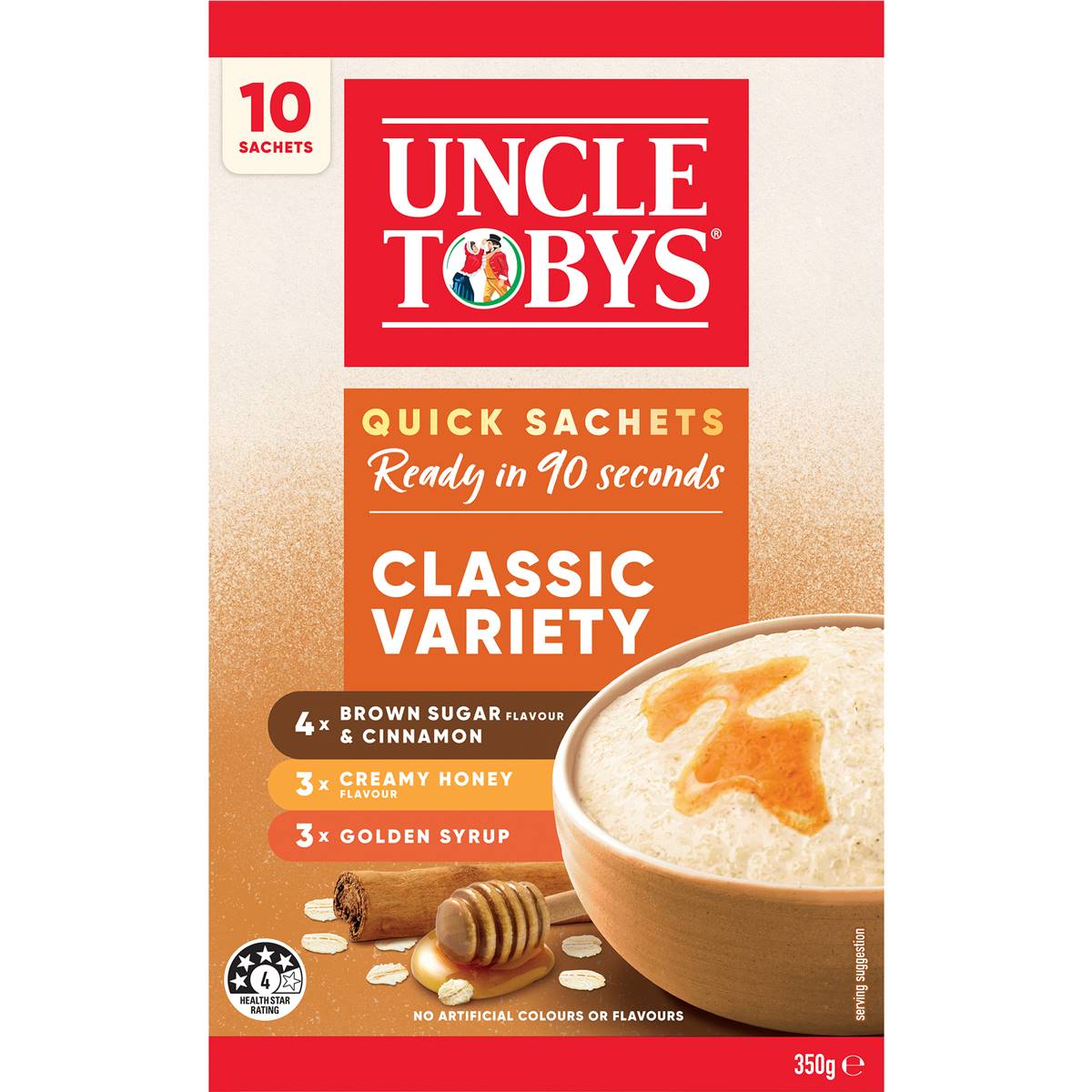 Uncle Tobys Oats Quick Sachets Classic Variety Porridge 350g