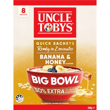 Uncle Tobys Big Bowl Oats Banana & Honey 8 pack 368g