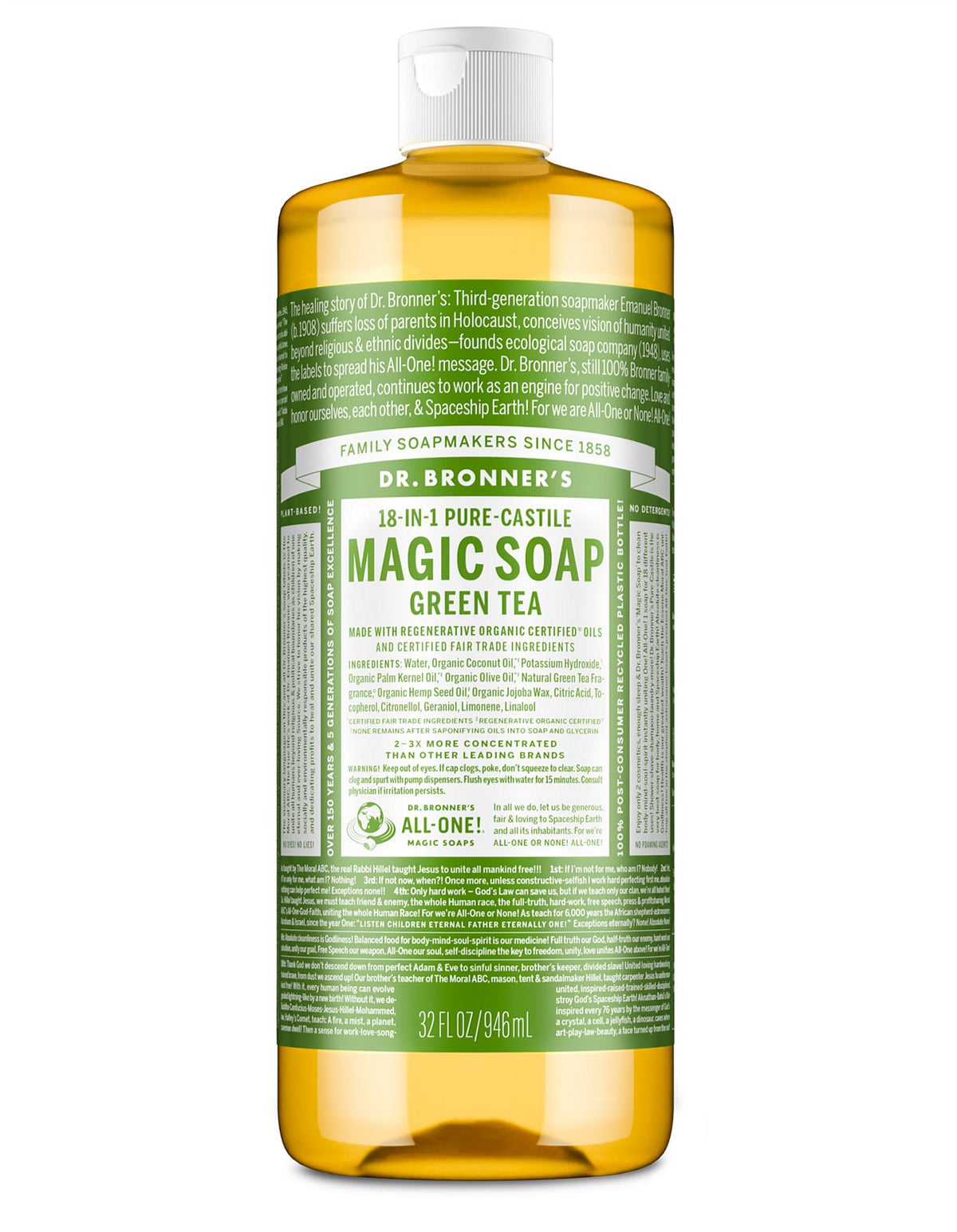 LIQUID CASTILE SOAP 946ML - GREEN TEA