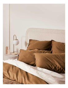 Maison Vintage Linen Bed Cover in Cinnamon