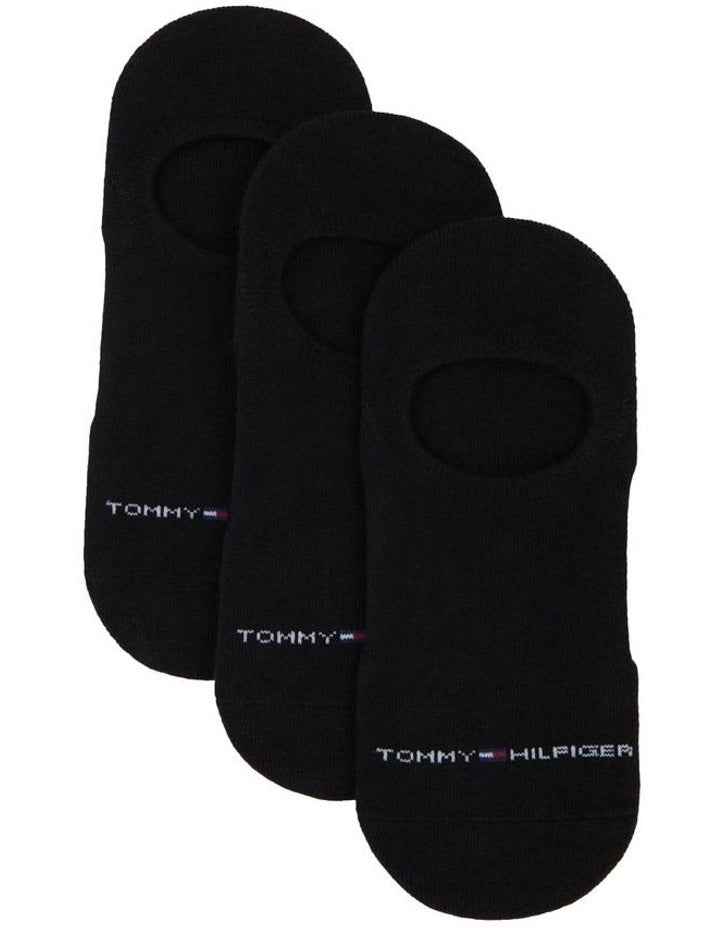 Logo Sneaker Liner Socks 3 Pack in Black
