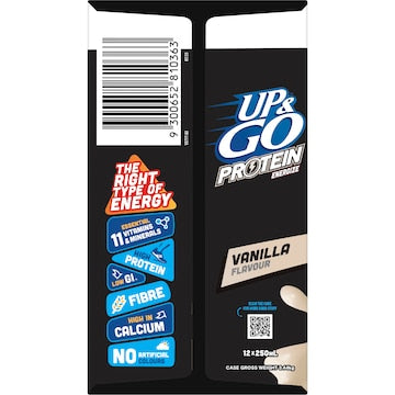 Up&Go Protein Energize Breakfast Liquid Vanilla 250mL x 12 pack