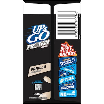 Up&Go Protein Energize Breakfast Liquid Vanilla 250mL x 12 pack