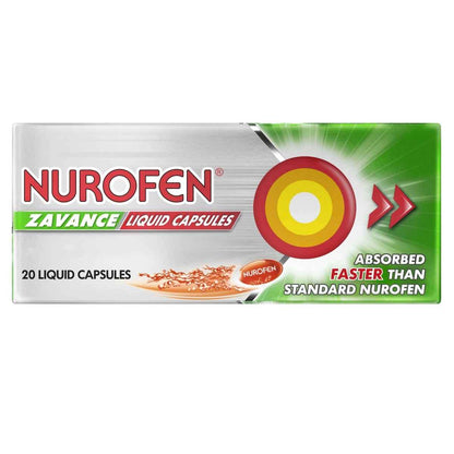 20 Pack Nurofen Zavance Fast Pain Relief Liquid Capsules 200mg Ibuprofen