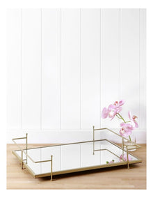 Roman Mirrored Tray in Gold 50x33cm