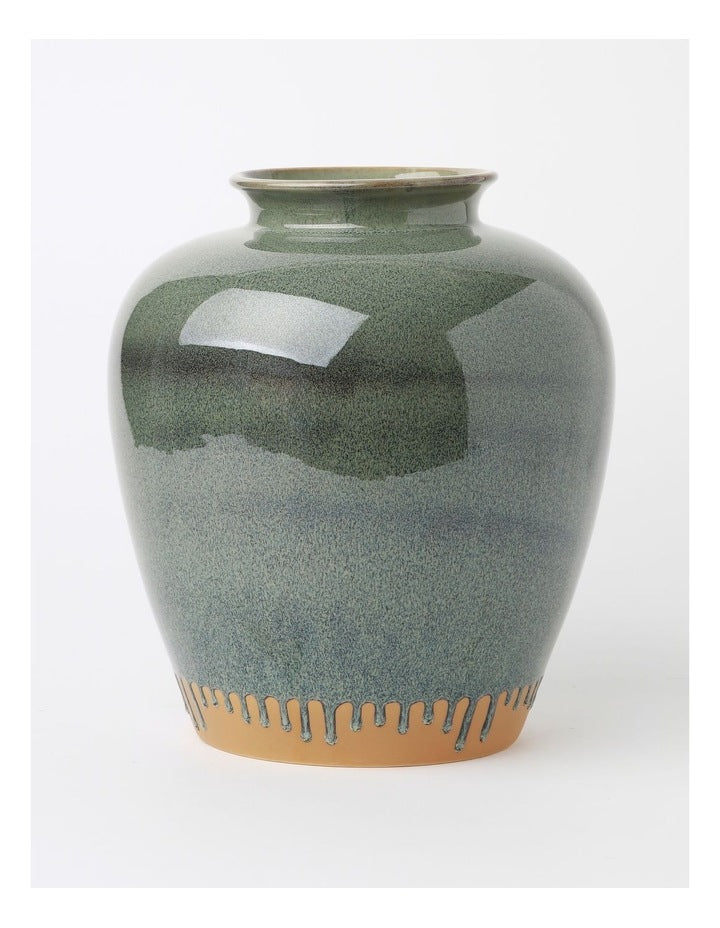 Nirimba Glazed Ceramic Vase 30cm in Green
