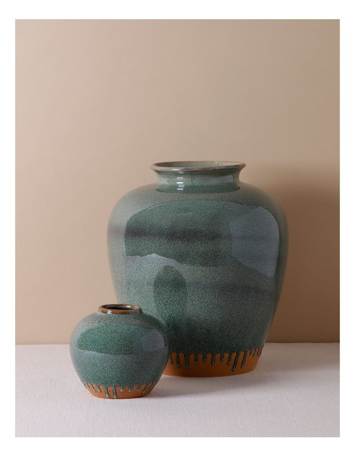 Nirimba Glazed Ceramic Vase 30cm in Green
