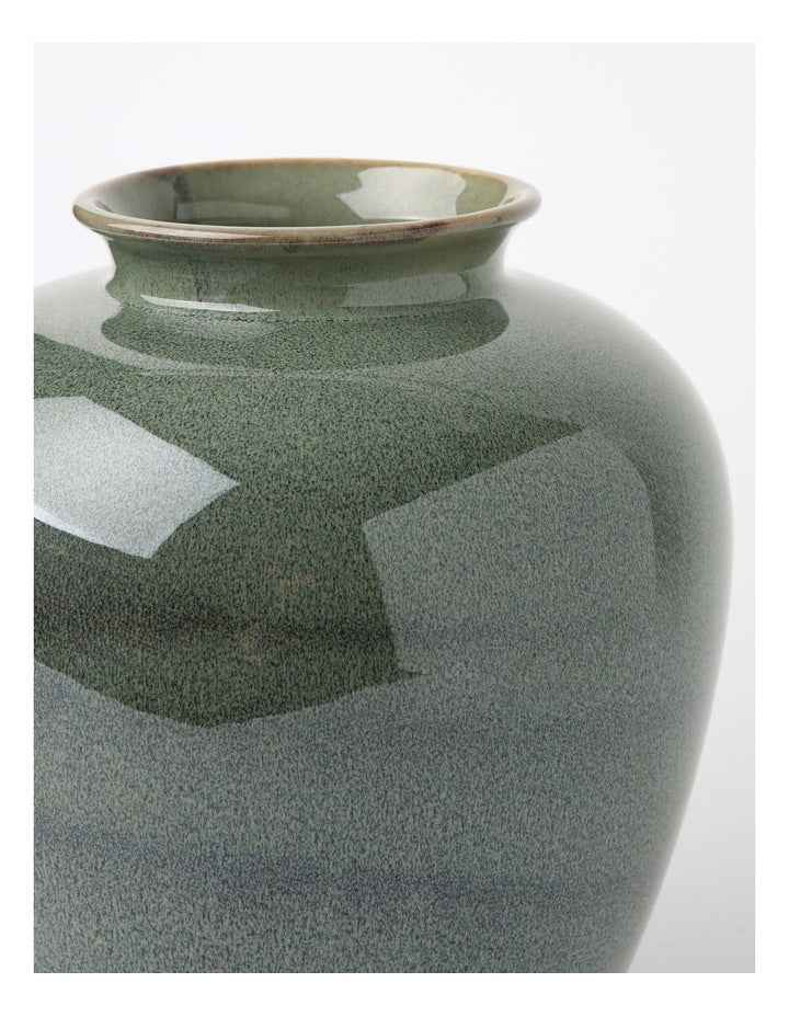 Nirimba Glazed Ceramic Vase 30cm in Green