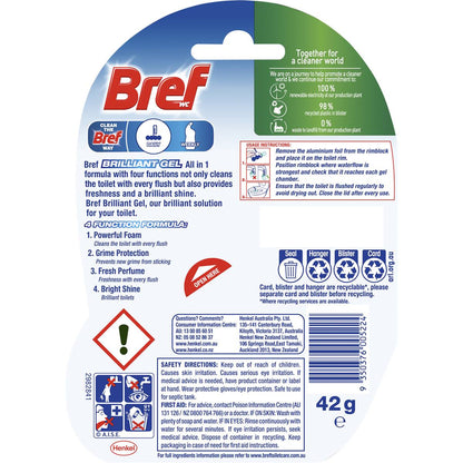 Bref Brilliant Gel Spring Rain Toilet Cleaner Block 42g