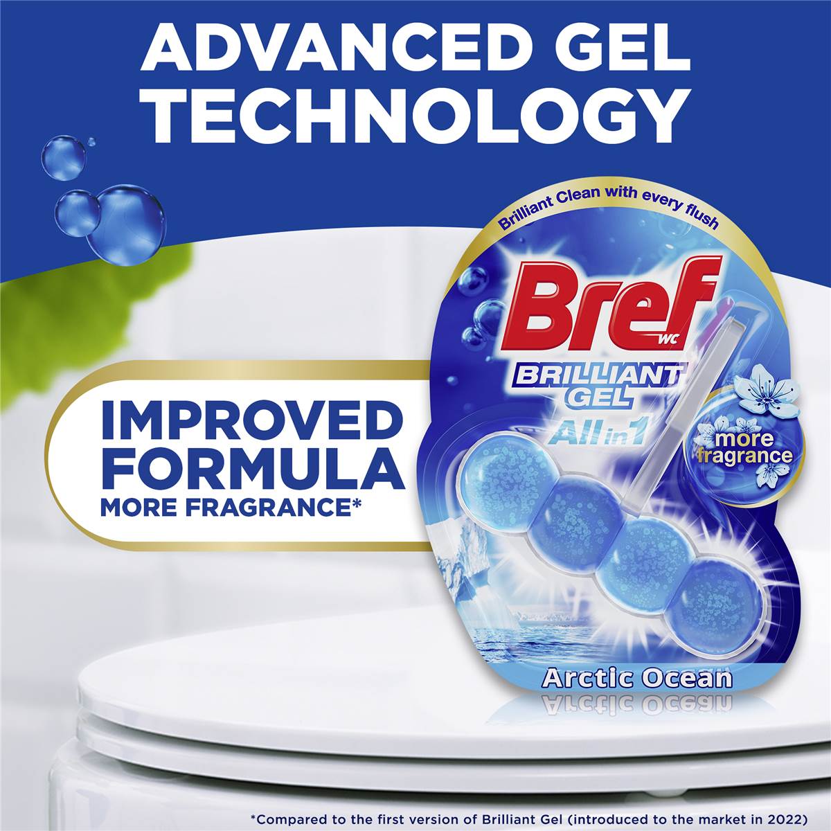 Bref Brilliant Gel Arctic Ocean Toilet Cleaner Block 42g