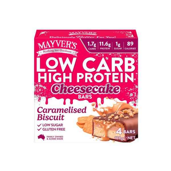 Low Carb High Protein Cheesecake Caramelised Biscuit Bars