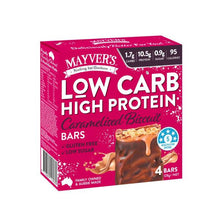 MAYVER'S LOW CARB HIGH PROTEIN CARAMELISED BISCUIT BARS 128G