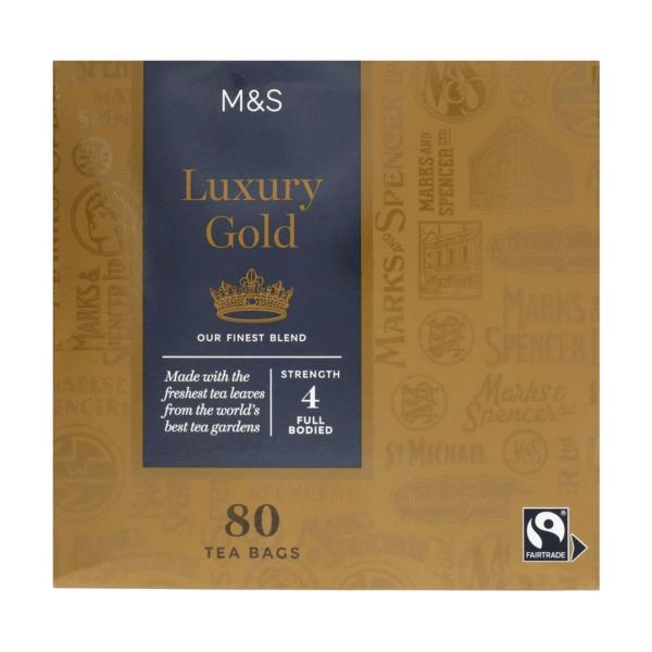 M&S 80 LUXURY GOLD TEA BAGS 250GM
