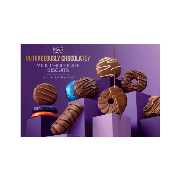 M&S OUTRAGEOUSLY MILK CHOC BISCUIT 450G
