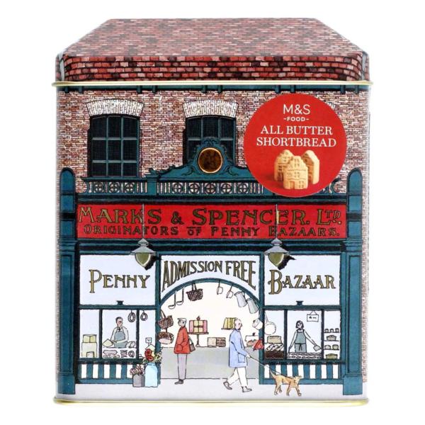 M&S PENNY BAZAAR SHORTBREAD TIN 230GM