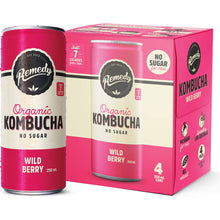 Remedy Organic Kombucha Wild Berry 250ml x4 Pack