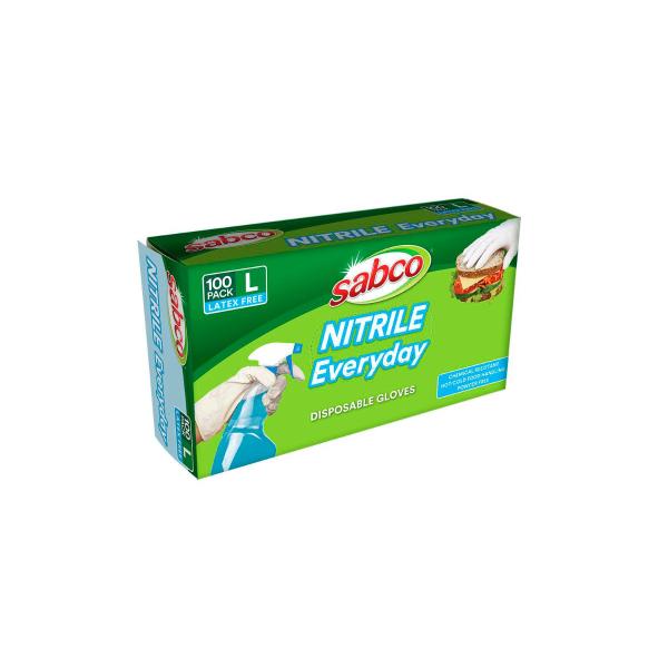 SABCO NITRILE EVERYDAY DISPOSBALE GLOVES 100 PK
