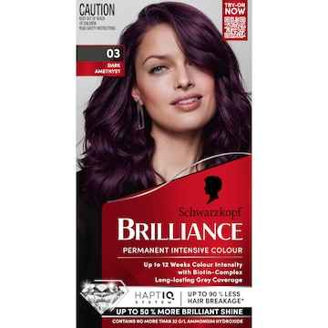 Schwarzkopf Brilliance 03 Dark Amethyst Permanent Hair Dye each