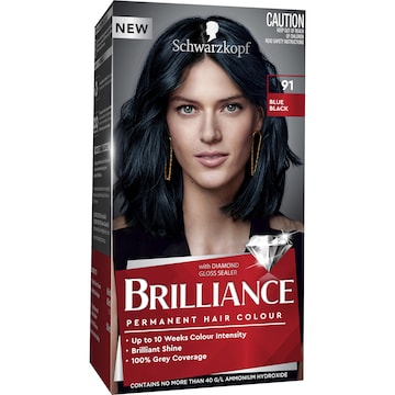 Schwarzkopf Brilliance 91 Blue Black Permanent Hair Dye each