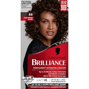 Schwarzkopf Brilliance 88 Dark Brown Allure Permanent Hair Dye each