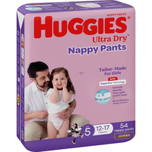 Huggies Ultra Dry Nappy Pants Girls Size 5 (12-17kg) 54 Pack