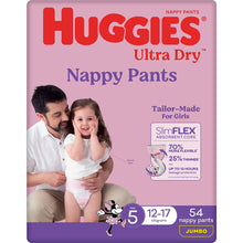 Huggies Ultra Dry Nappy Pants Girls Size 5 (12-17kg) 54 Pack