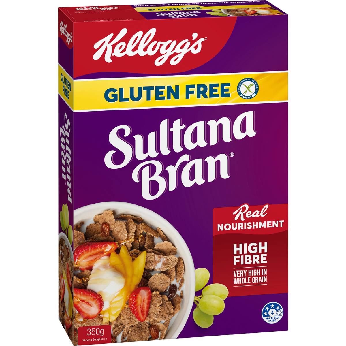 Kellogg's Sultana Bran Gluten Free Breakfast Cereal 350g