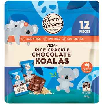 Sweet William Rice Crackle Chocolate Koalas 12 pack