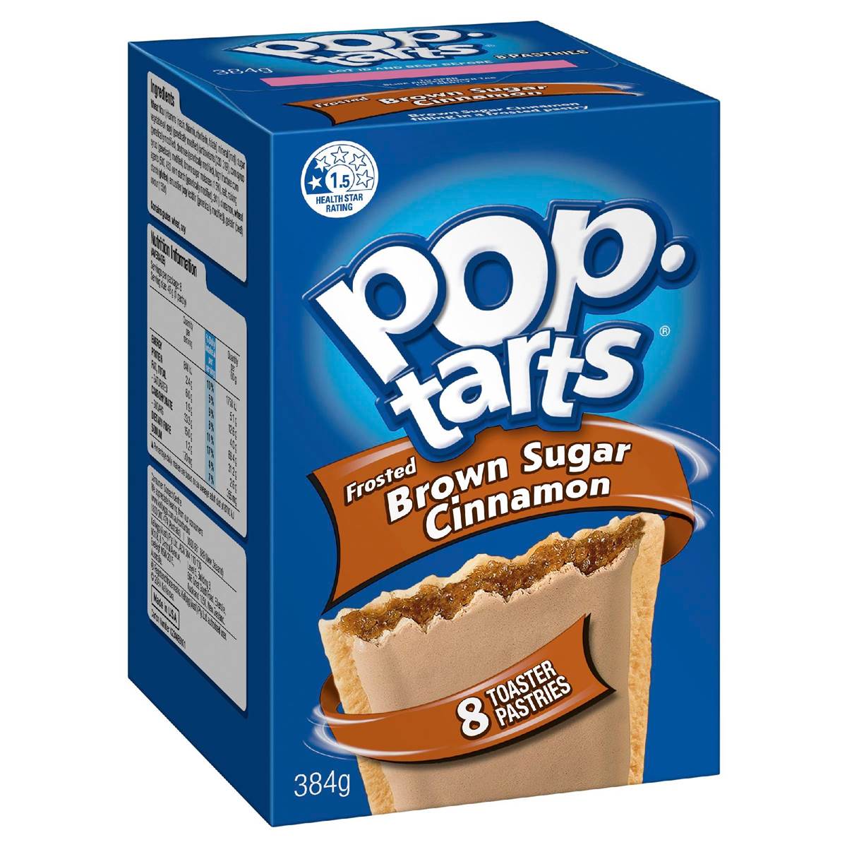 Kellogg's Pop Tarts Frosted Brown Sugar Cinnamon Toaster Pastries 384g