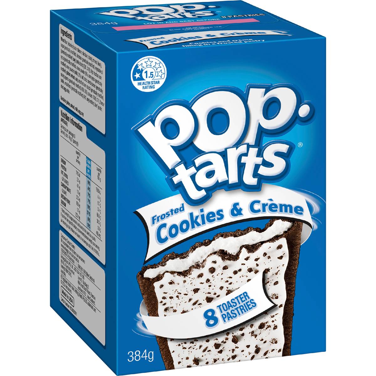Kellogg's Pop Tarts Frosted Cookies & Crème Toaster Pastries 384g
