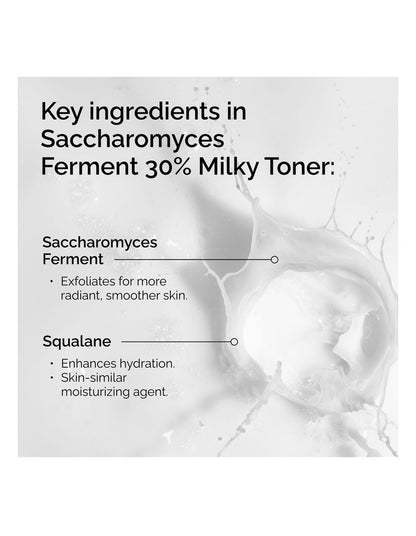 Saccharomyces Ferment 30% Milky Toner for Gentle Exfoliation and Hydration 100ml