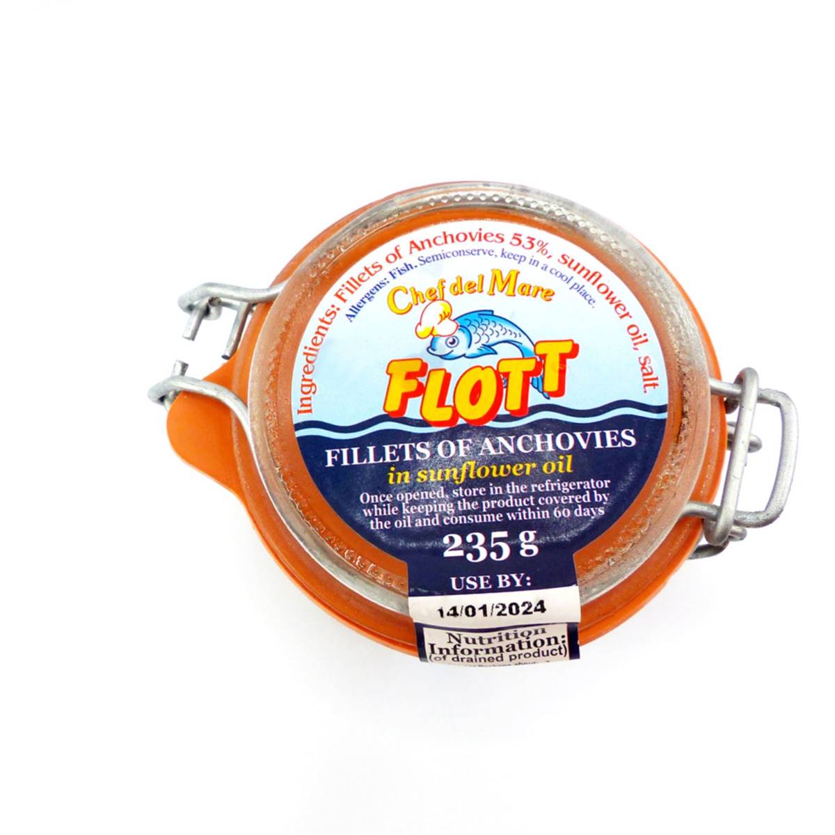 Flott Anchovies In Sunflower Oil 235g
