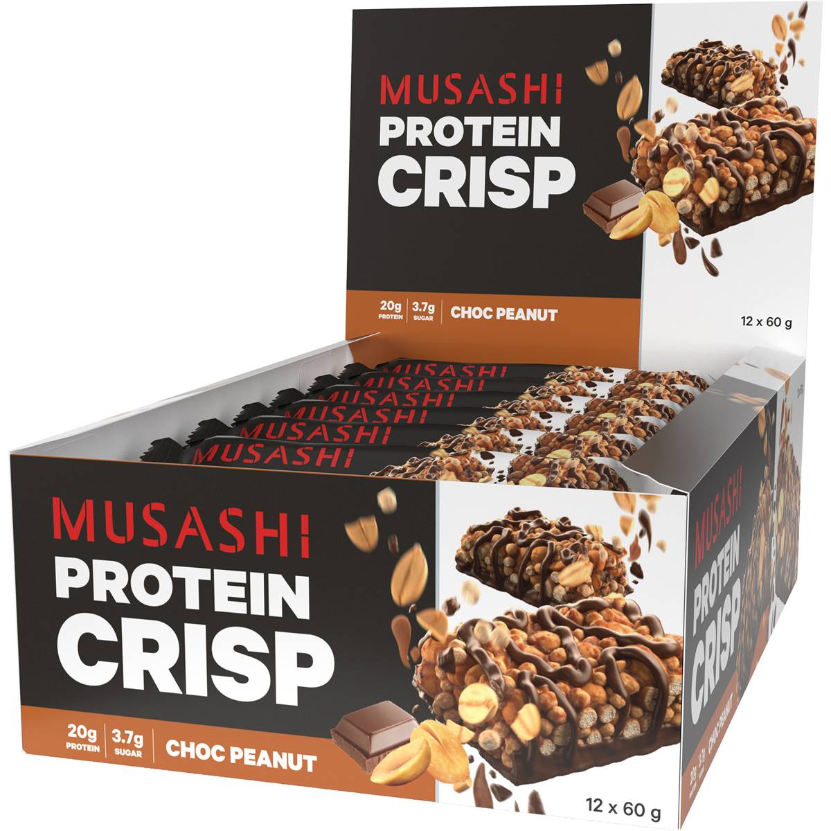 Musashi Crisp Protein Bar Chocolate Peanut, 60g