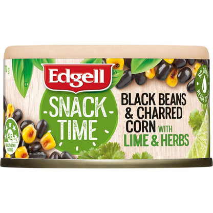 Edgell Snack Time Black Beans Charred Corn With Lime & Herbs 70g