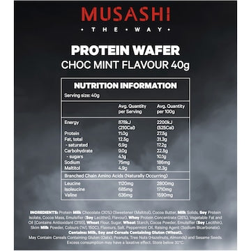 Musashi Wafer Protein Bar Chocolate Mint 40g