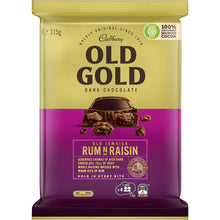 Cadbury Old Gold Jamaica Rum N Raisin Dark Chocolate Block Large 315g