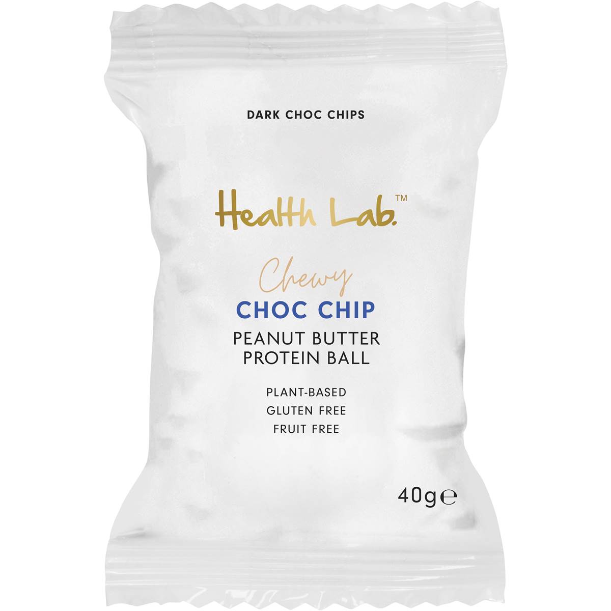 Health Lab Chewy Choc Chip Peanut Butter Protein Ball 40g
