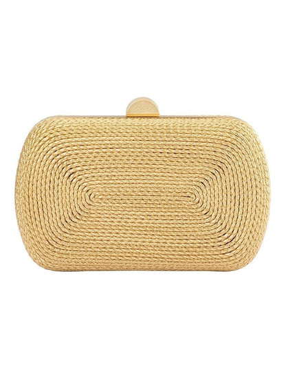 Martina Metallic Coiled Clutch in Gold