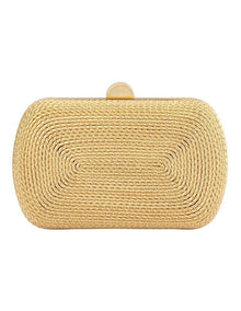 Martina Metallic Coiled Clutch in Gold